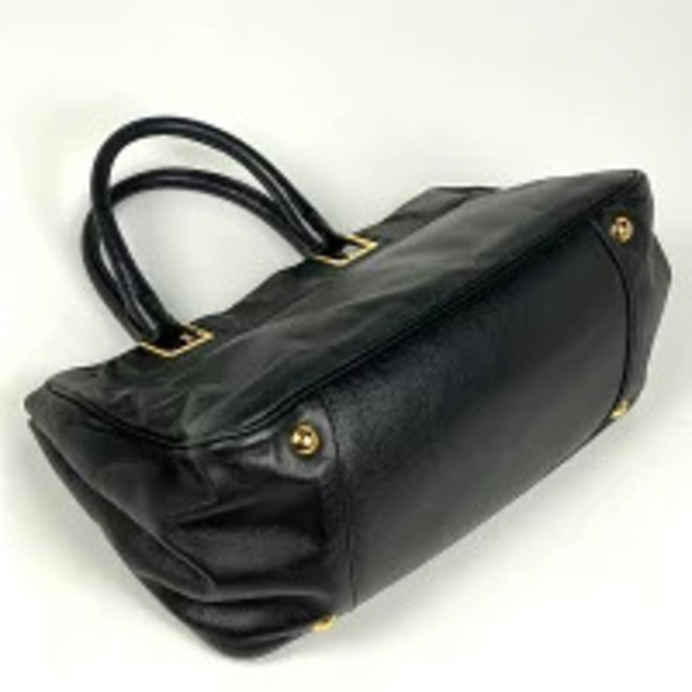 Prada Bow Calf Bag Leather Black Tote